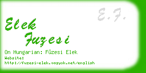 elek fuzesi business card